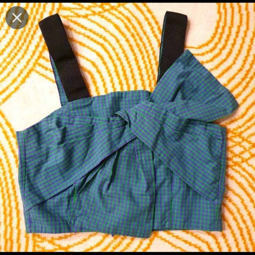 H&M cropped gingham bustier top